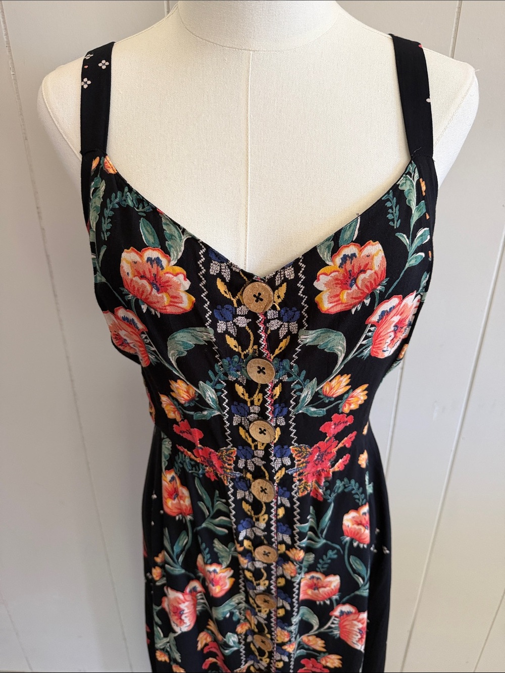 Angie Floral Maxi Dress Medium Boho Festival Whimsical Cottagecore - Picture 2 of 14
